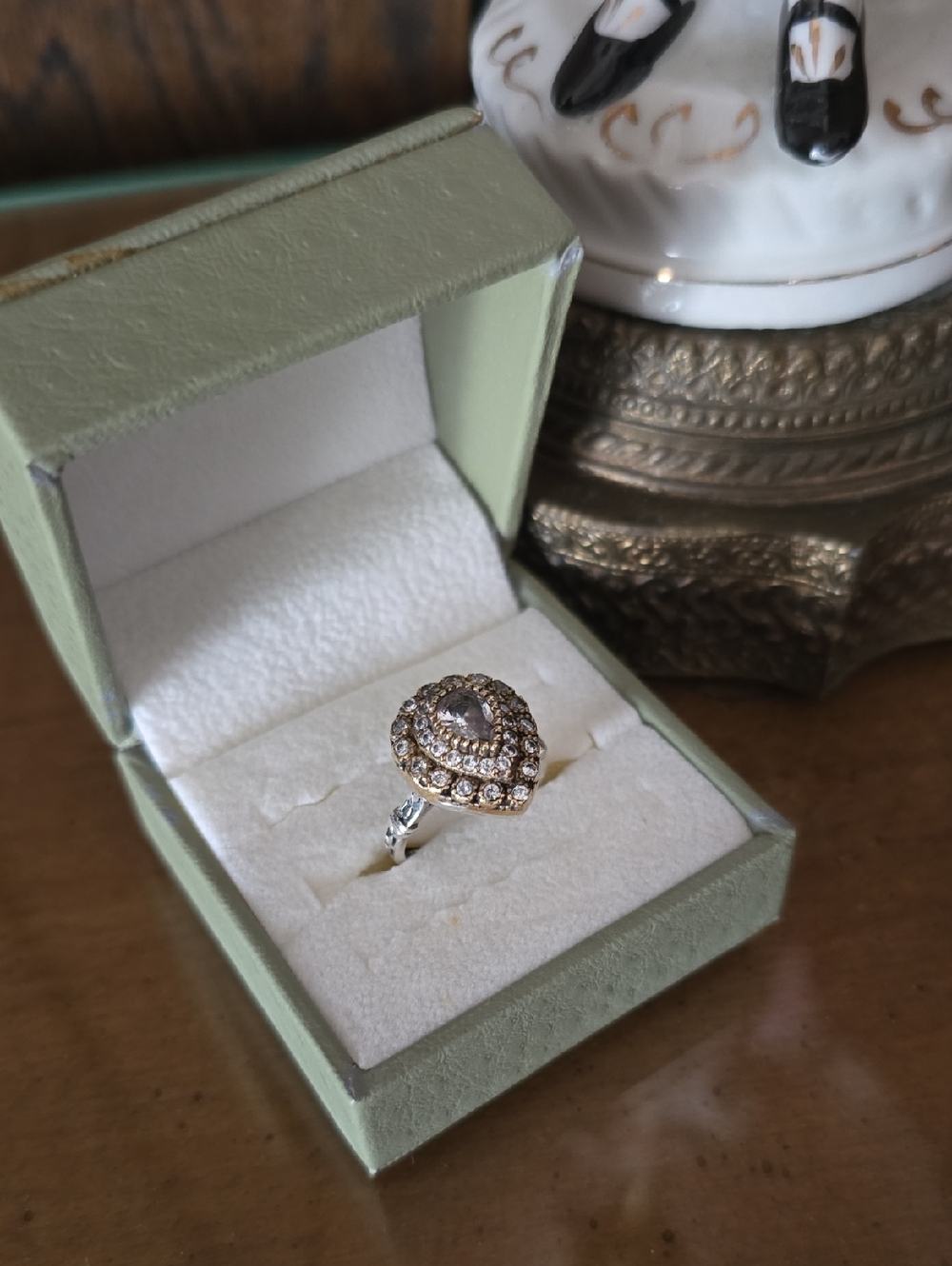 Heart Halo Cubic Zirconia Ring in Gold and Silver
